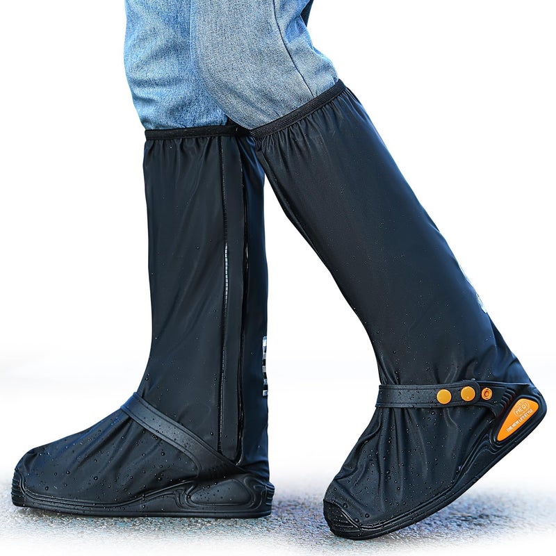 Meqi Waterproof Shoe Covers Rain Shoe Cover with Reflector for Men Women - Image 1